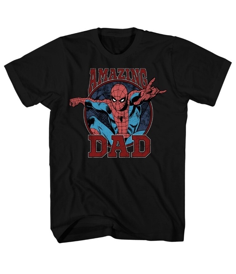 MEN’S TEE MARVEL SPIDER-MAN DAD GRAPHIC DESIGN T-SHIRT SIZE S ( 34 – 36 ) NEW