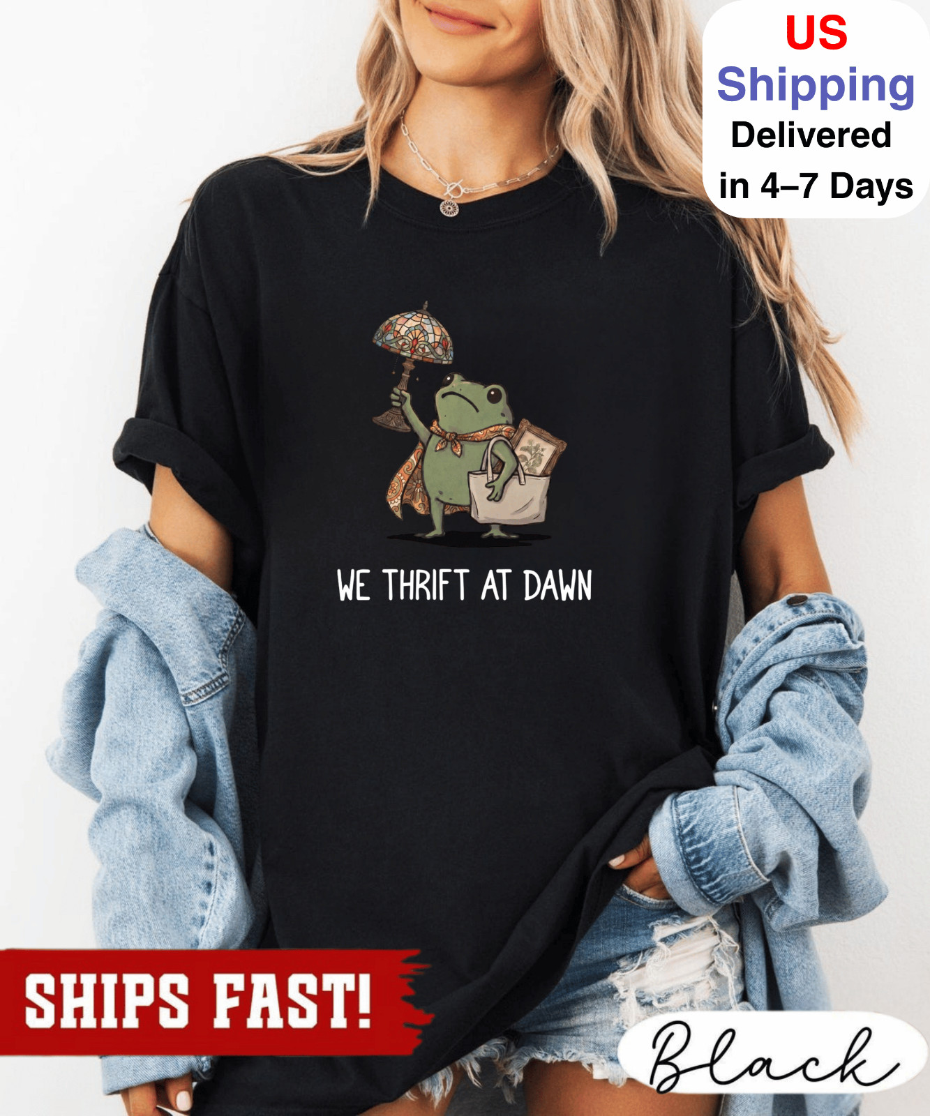 We Thrift At Dawn Shirt, Funny Frog Meme Thrifting Tee, Thrift Lover TShirt, Vin