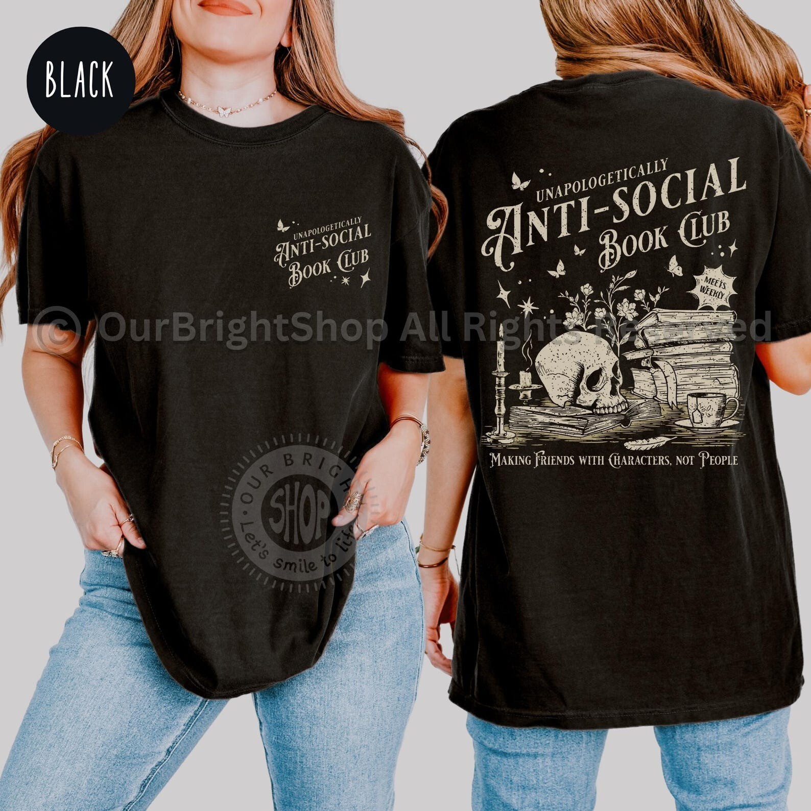 Anti-Social Book Club Comfort Colors Shirt Bookish Gift for Romance Readers