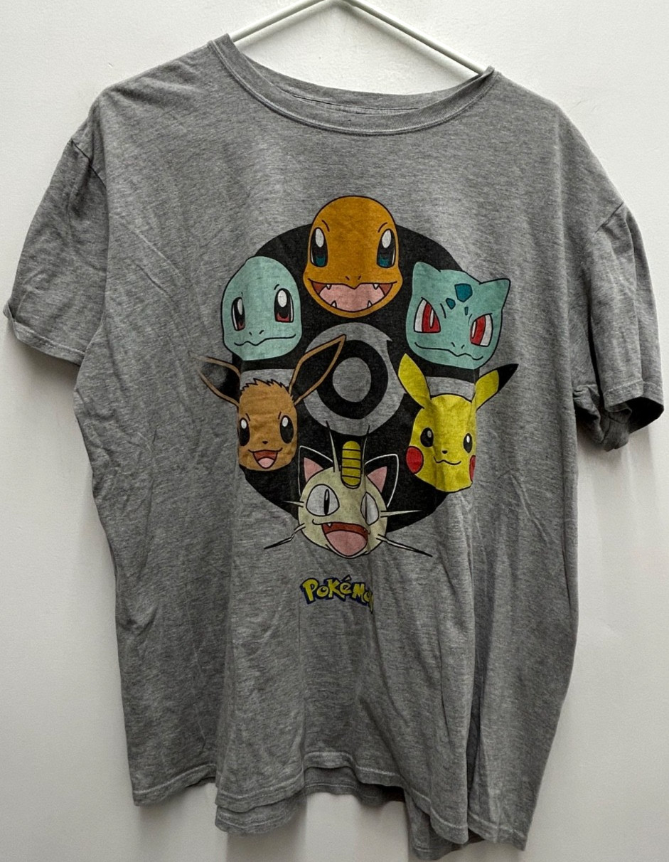 Pokemon Pikachu Squirtle Charmander Bulbasaur Eevee Meowth Poke Ball Shirt 2XL?