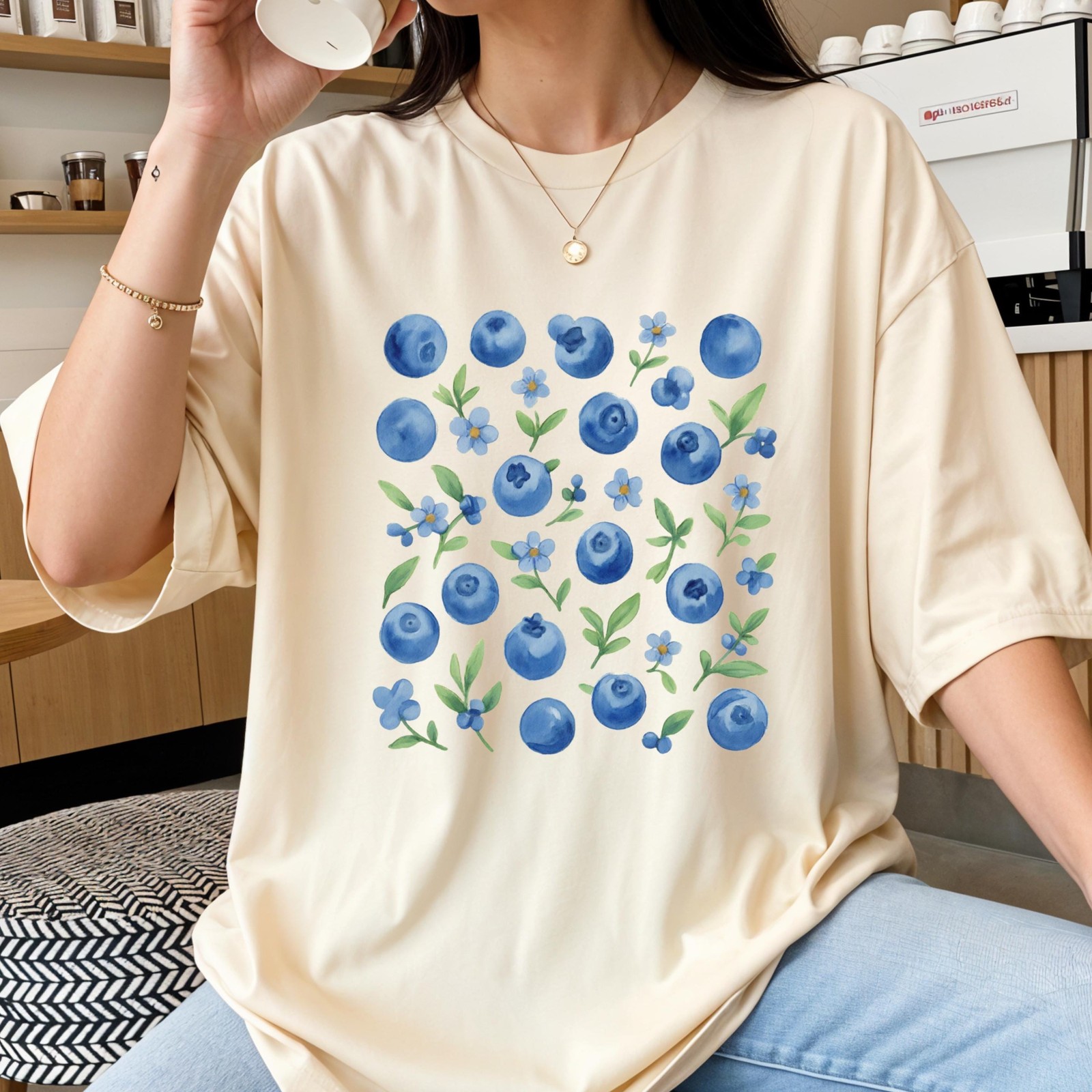 Blueberry 90s Vintage Style Comfort Colors T-Shirt