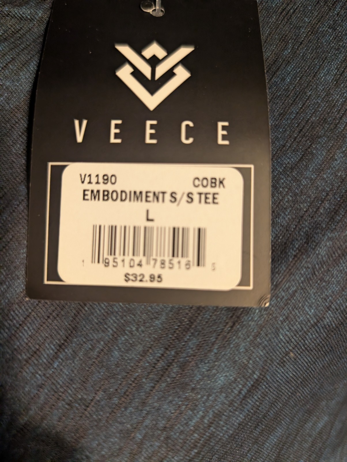 Buckle Veece Mens Size L New With Tag Embodiment Tee Cobalt Blue Black