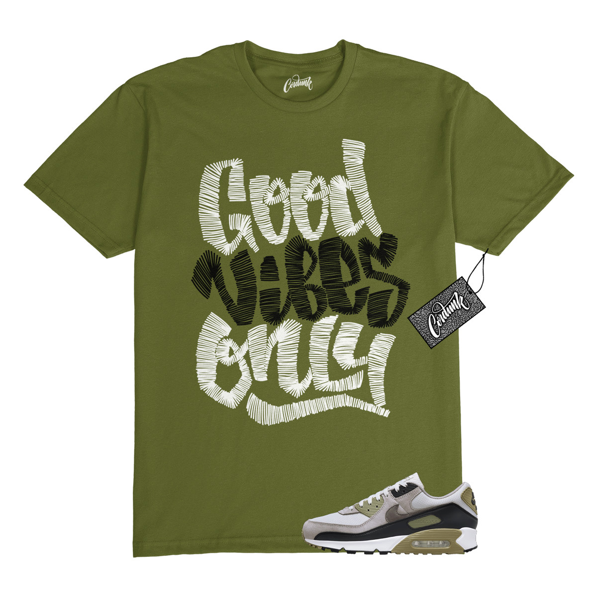 Air Max 90 Light Bone Neutral Olive College Grey Stone T Shirt to Match GVO