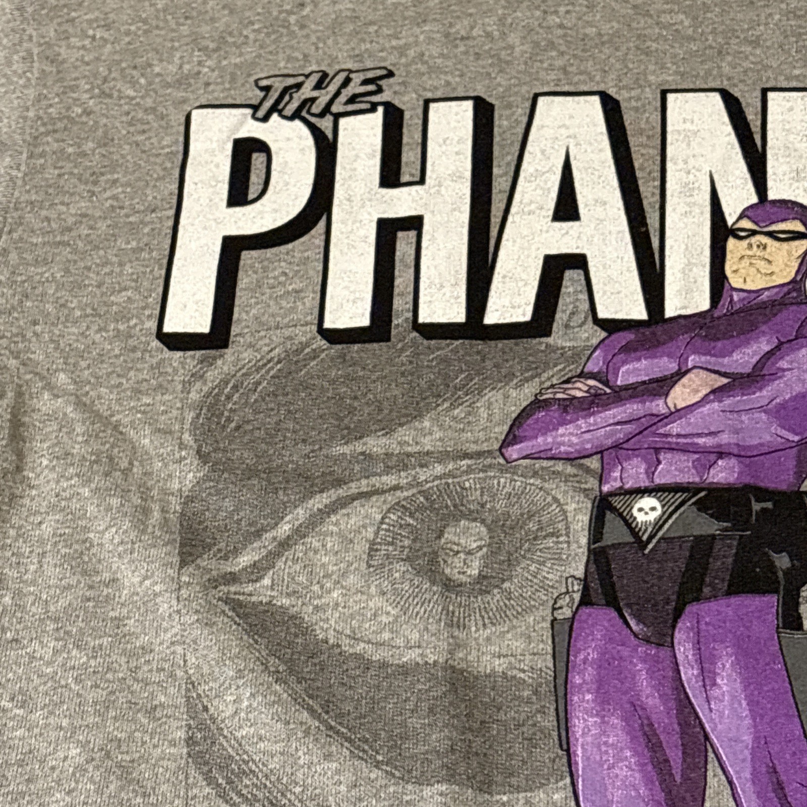 NWT The Phantom Comics Strip Shirt Gray Medium Brisco Brands Superhero Unisex