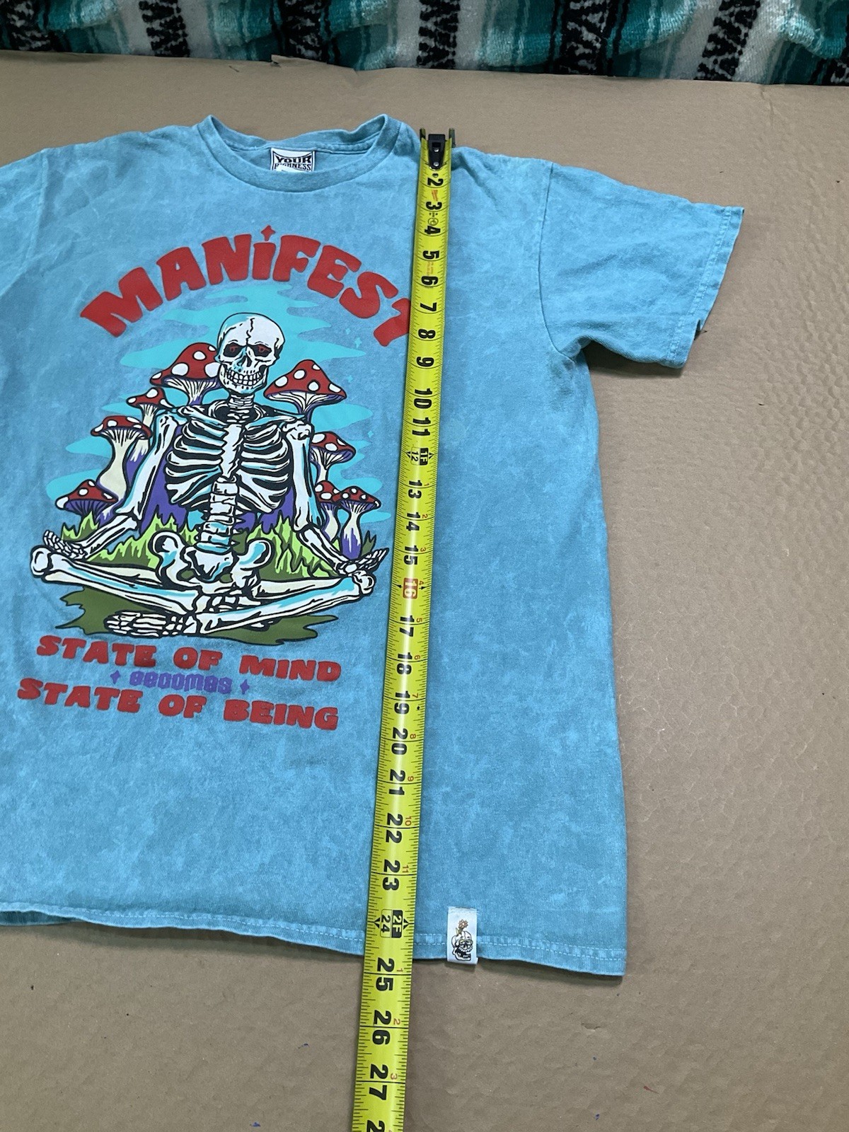 Your Highness Tie Dye Manifest Skeleton Graphic T-Shirt Size Medium NWOT