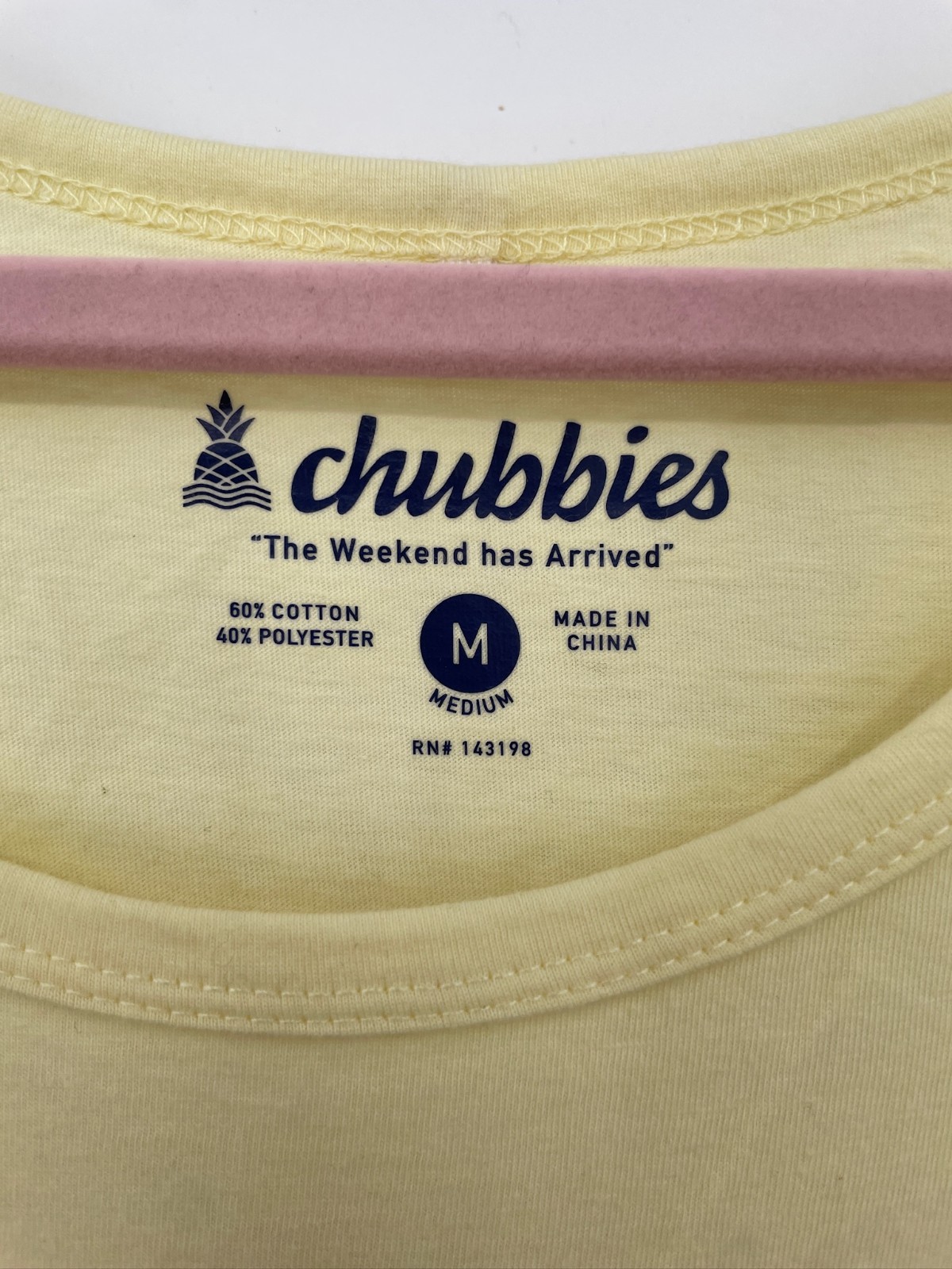 NEW Chubbies Men’s M Sky’s Out Thighs Out Graphic Tank Top Yellow