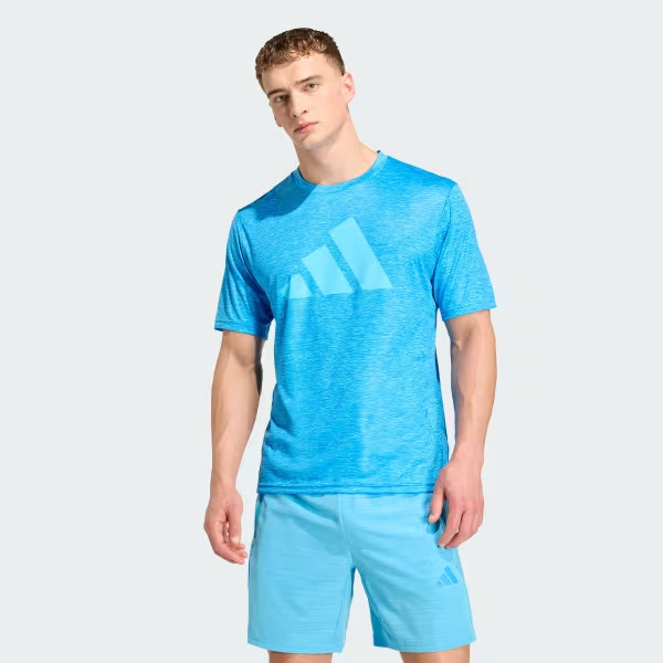 Adidas Workout Essentials Blue Big Logo Men’s Small T-Shirt – KC8109