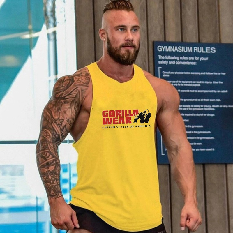Men Tank Top Gym Workout Shirt Sleeveless Muscle Fitness Bodybuilding Tank Shirt