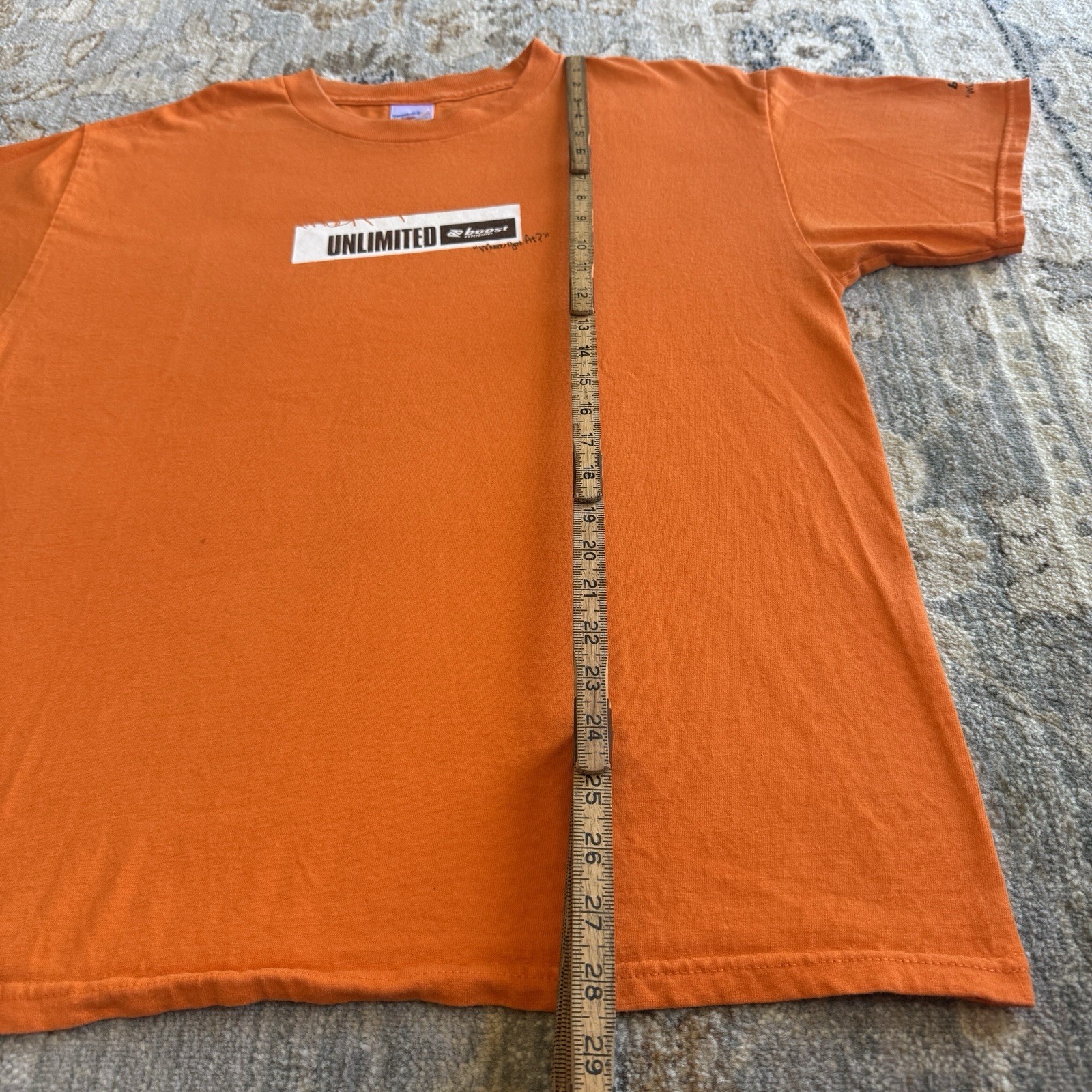 VTG Boost Mobile T Shirt Orange Large Where You At Promo Tech Tee Hip Hop Kanye