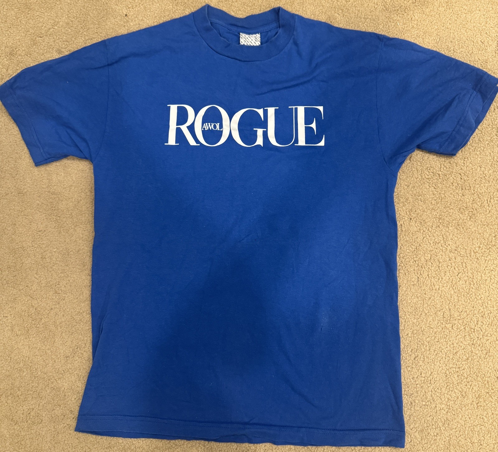 Rare Rogue Status Y2K AWOL Vintage blue T Shirt Mens Size Medium vtg