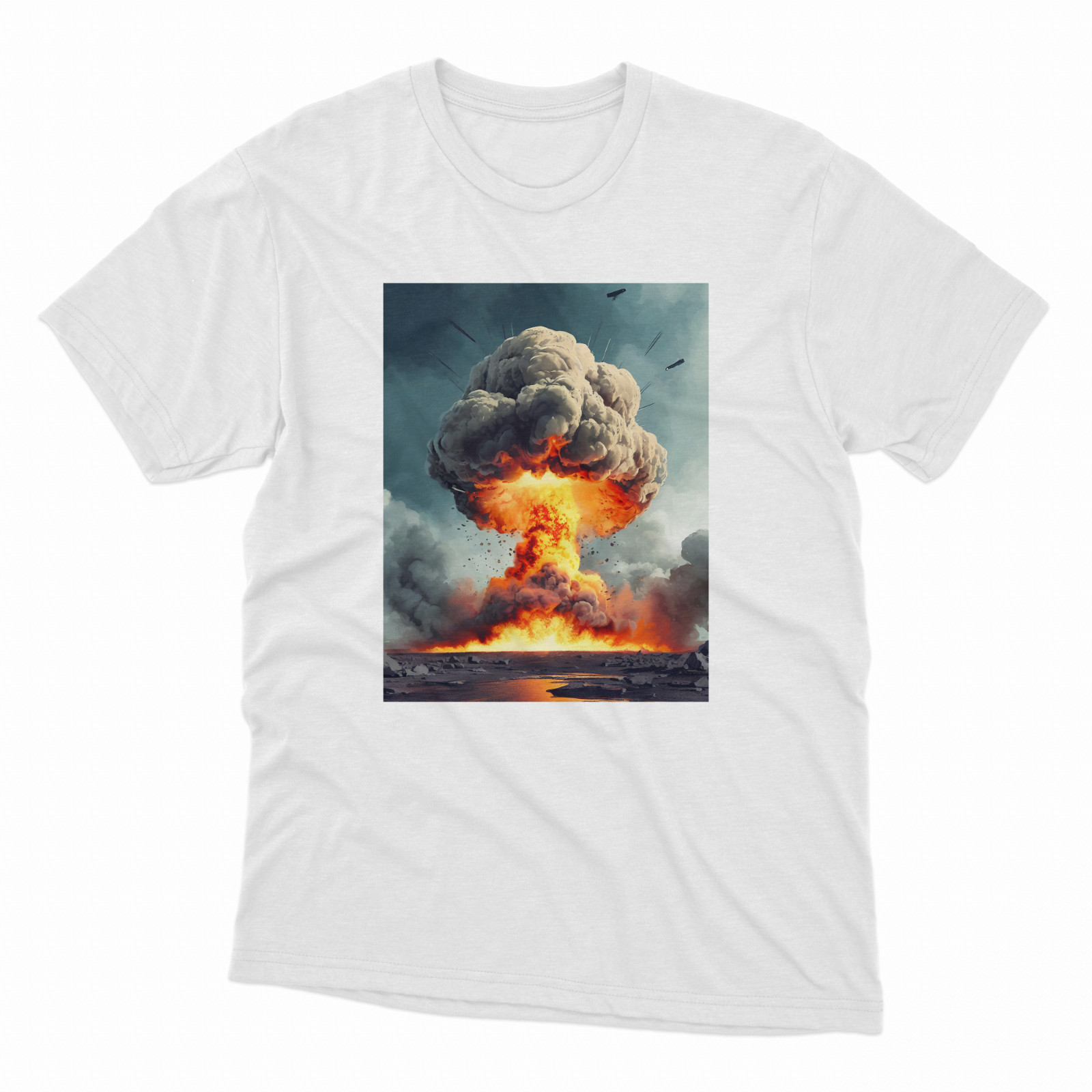 ATOMIC BOMB NUCLEAR MUSHROOM CLOUD. RETRO STYLE S,M,L,XL,2XL,3XL,4XL,5XL