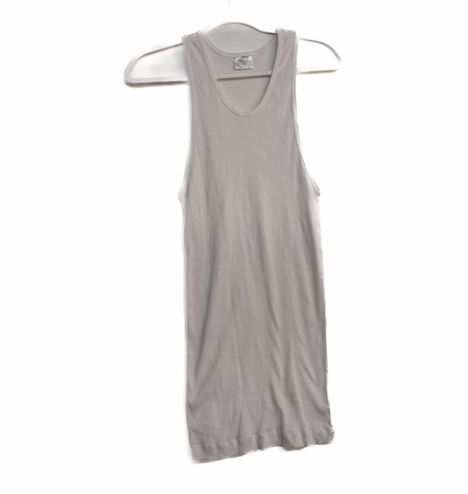 Credos For Mens White Basic Tank Top Solid Round Neck Sleeveless Pure Cotton 2XL