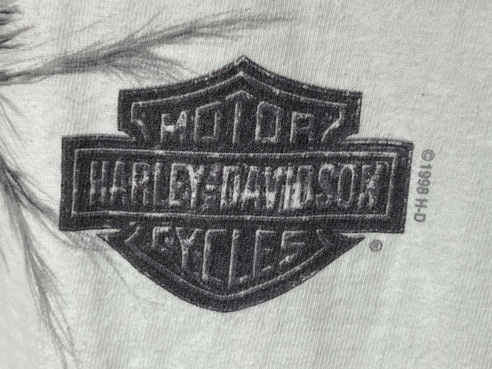 VTG 1998 Harley Davidson Eagle Face Eye Bakersfield, CA Sz XXL White T-Shirt See