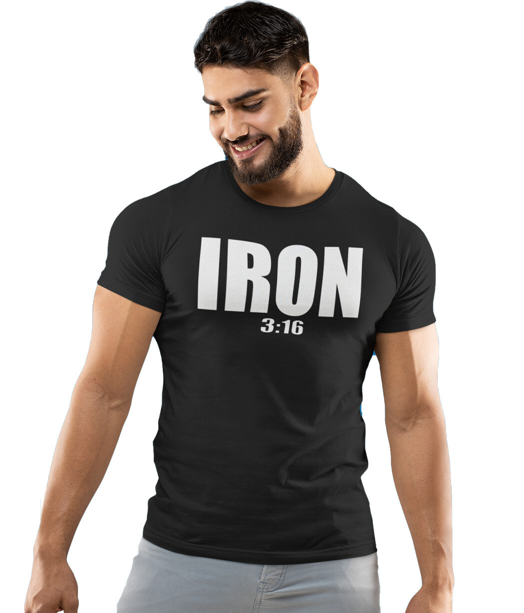Iron Gods IRON 3:16 Workout T-Shirt, Gym Shirt, Mens Gym Clothing, Gym Outfit