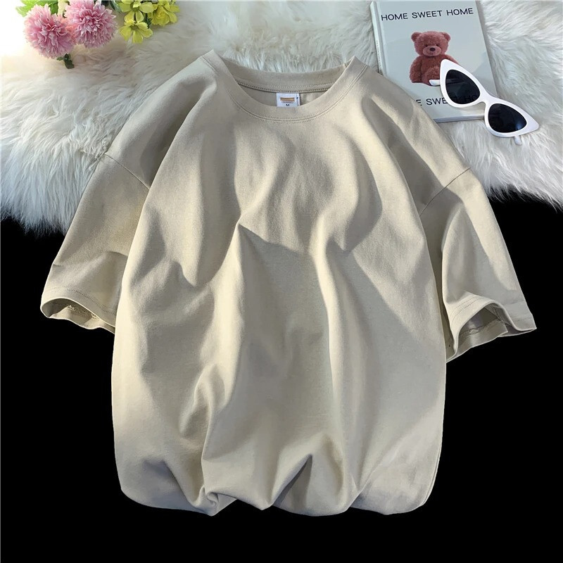 100% Cotton O-Neck Oversized Summer Short Sleeve Men’s T Shirt HipHop Streetwear