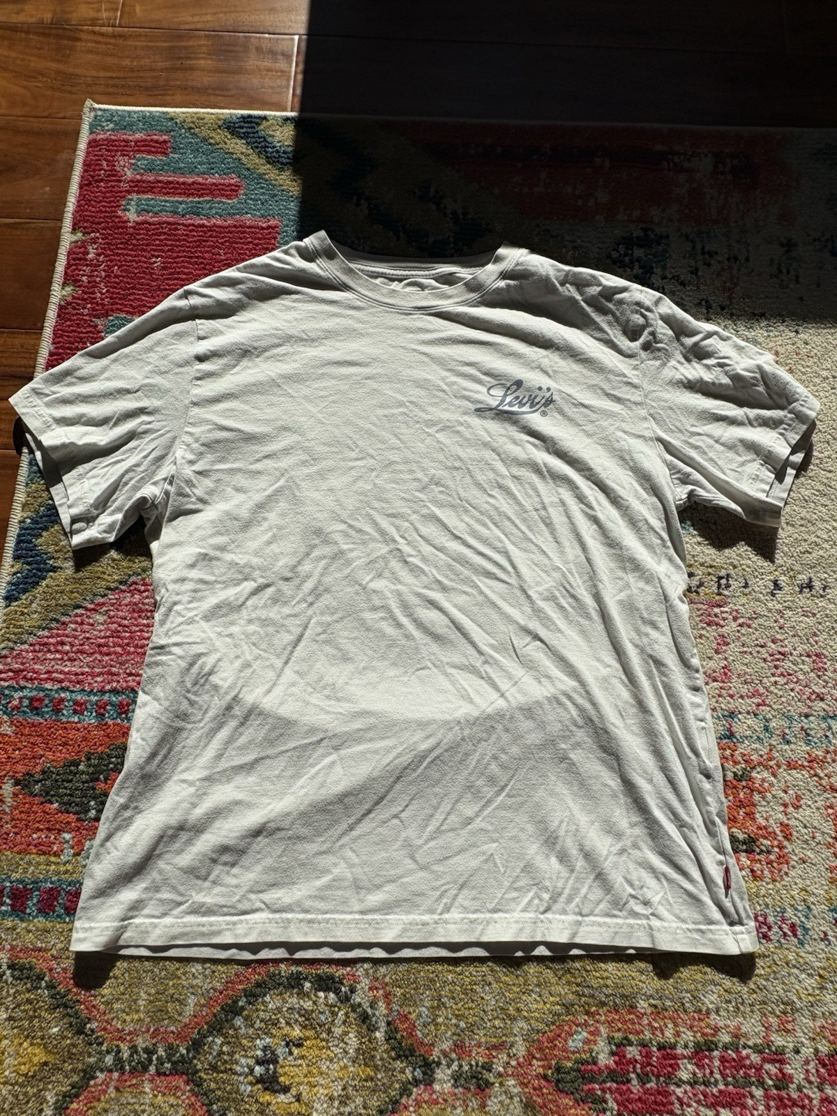 Levi’s White Palm Tree Graphic Print Crew Neck Short Sleeve Cotton Tee M