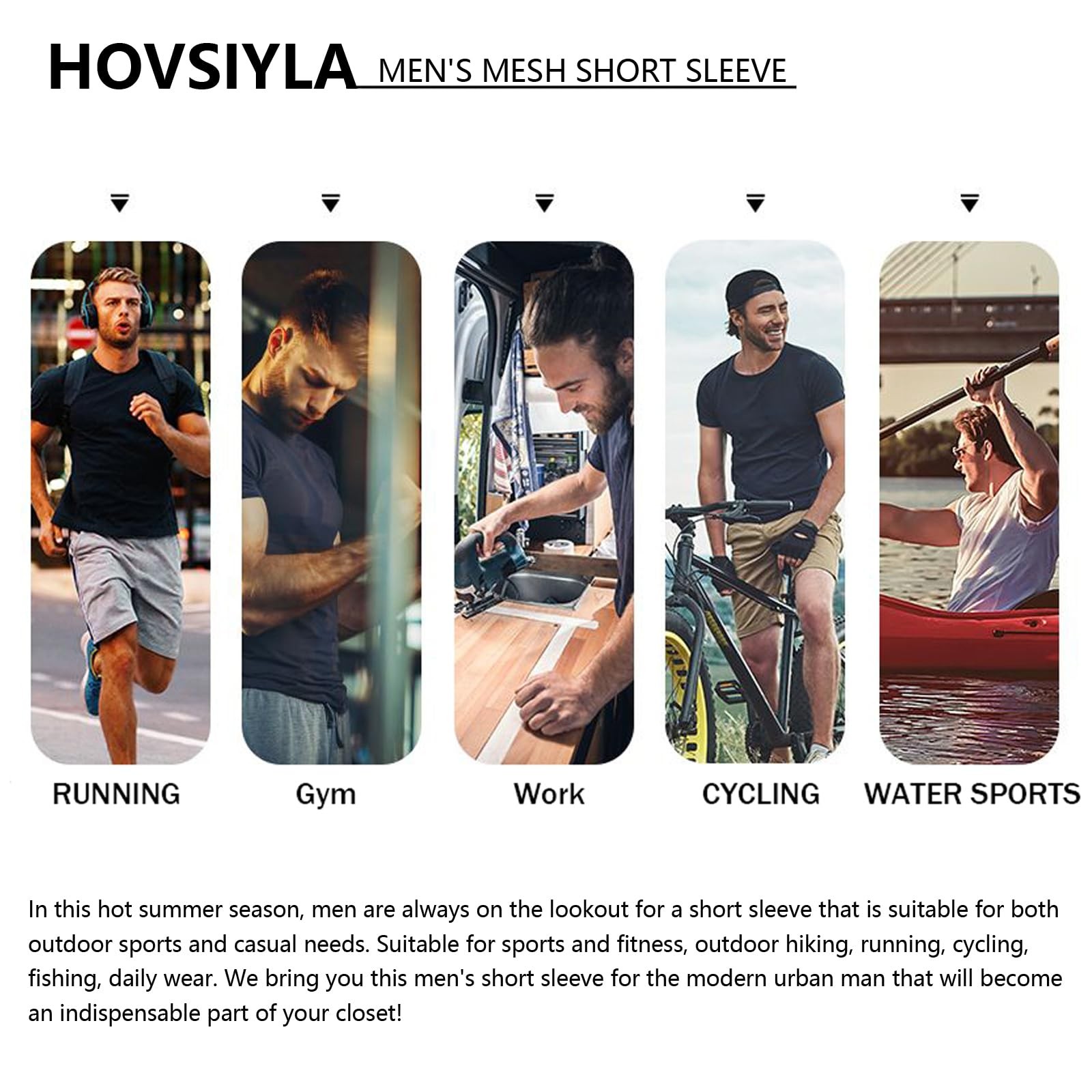 5 Pack Running Shirts Men Sport Tops Dry Fit Gym Wicking Athletic T Shirts Br…