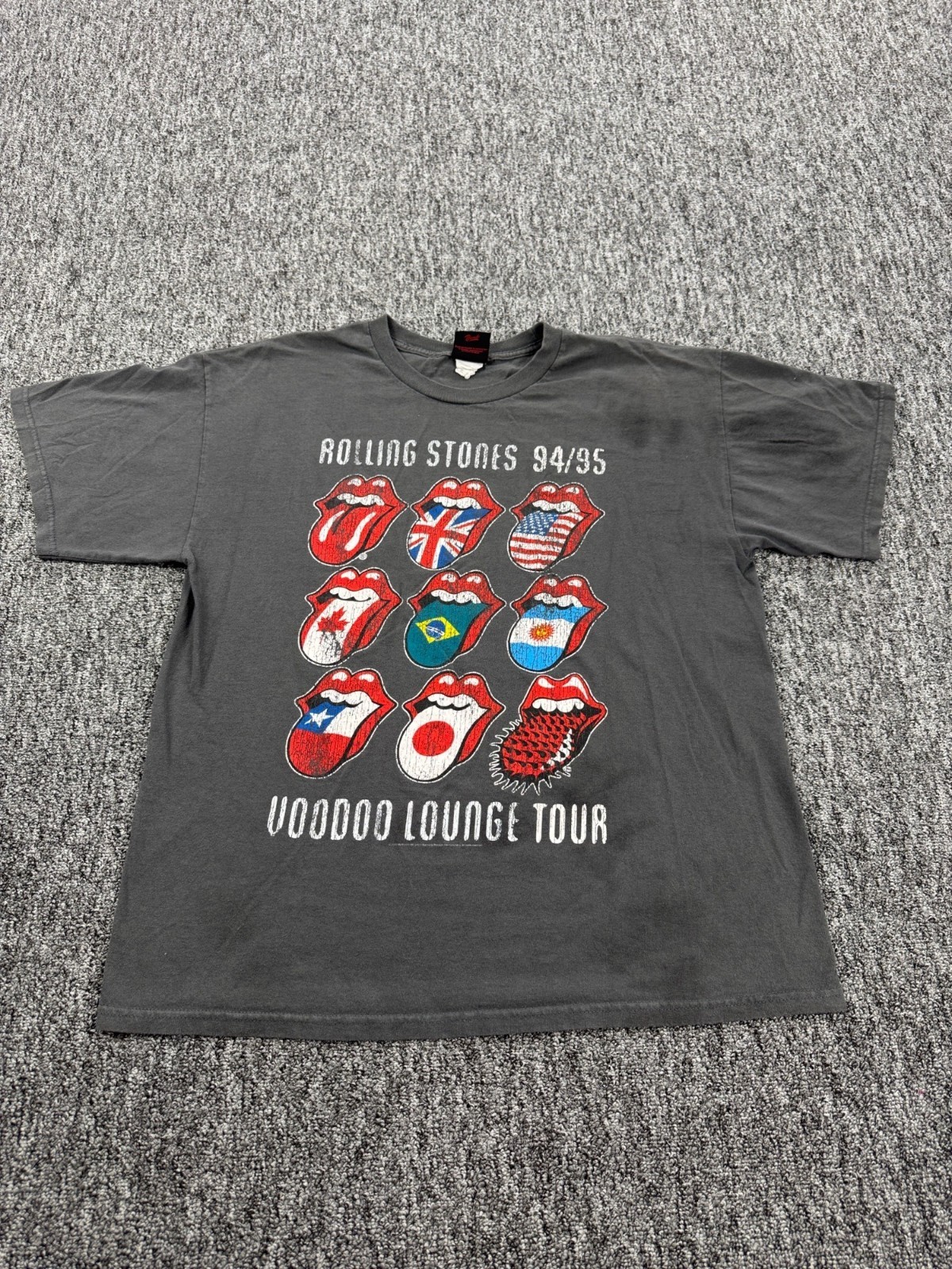 The Rolling Stones Shirt Men XL Gray Voodoo Lounge Tour 2009 Band Concert Tee