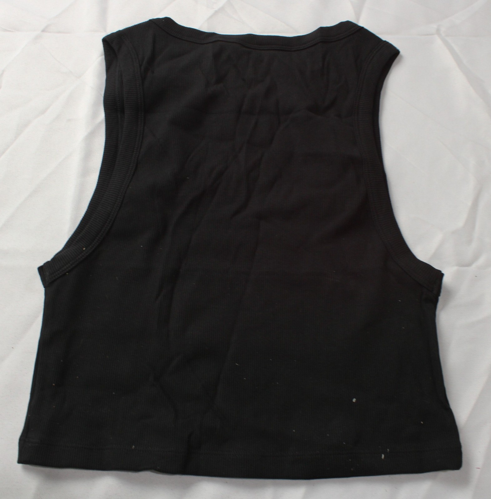 AWRY Men’s Ribbed Crop Top Stretch Cotton-Blend Tank CN6 Black Medium NWT