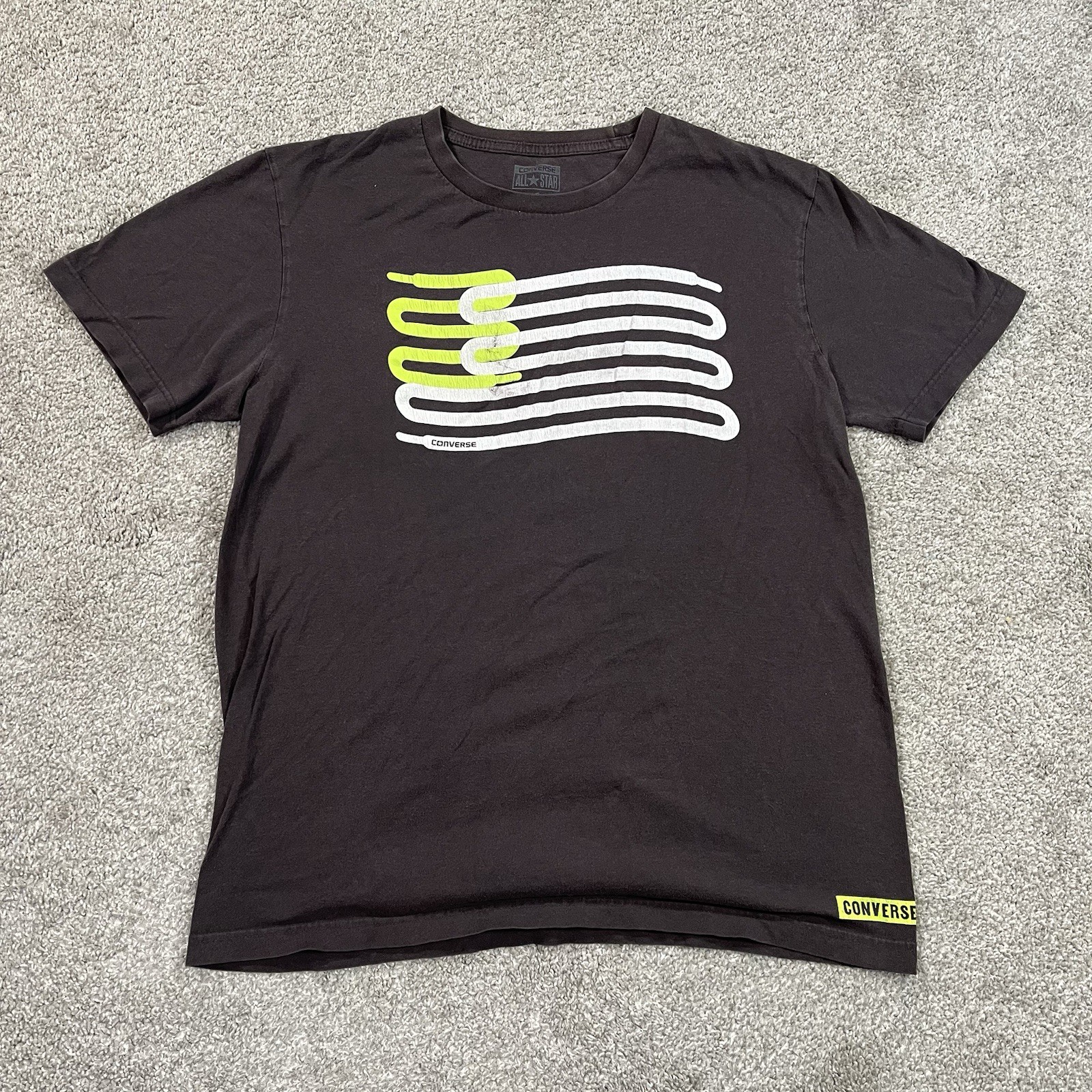 Converse Tee L Graphic Snake Stripe USA Flag Style Black Streetwear Casual