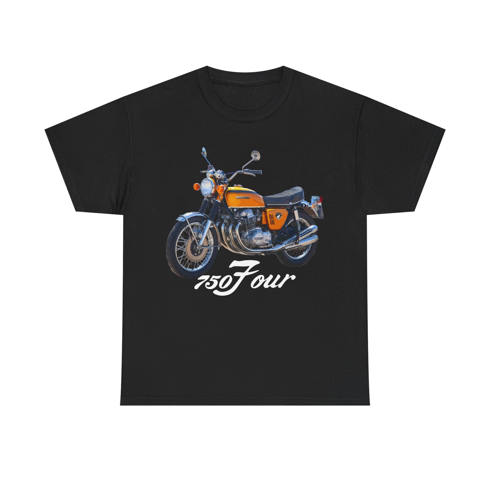 CB750 Four K0 Gold Classic Honda Japanese Motorcycle T Shirt , Printed in USA