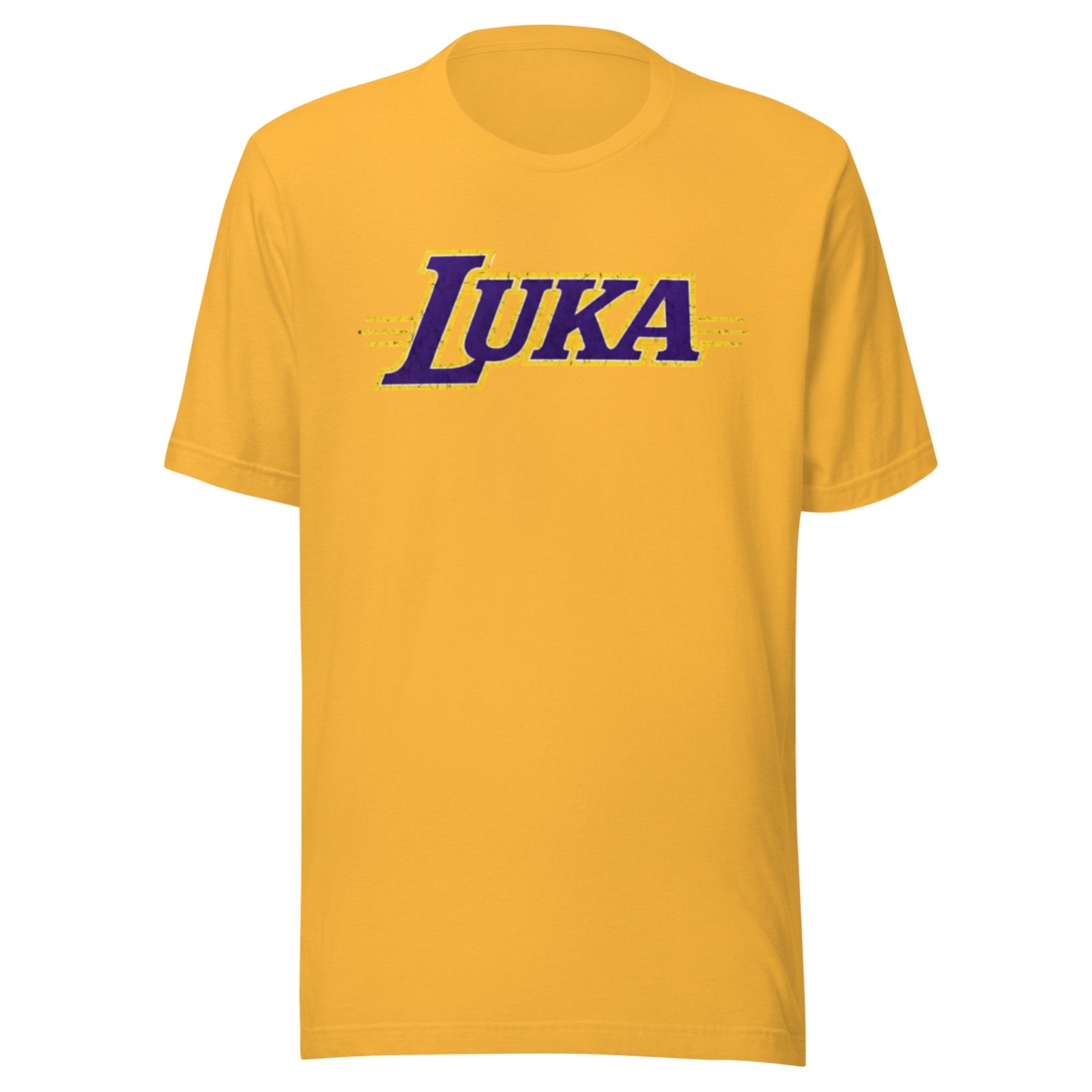 LUKA DONCIC SHIRT – LAKERS – GRAPHIC TEE – ALL SIZES – HEATHER GOLD – SCRIPT