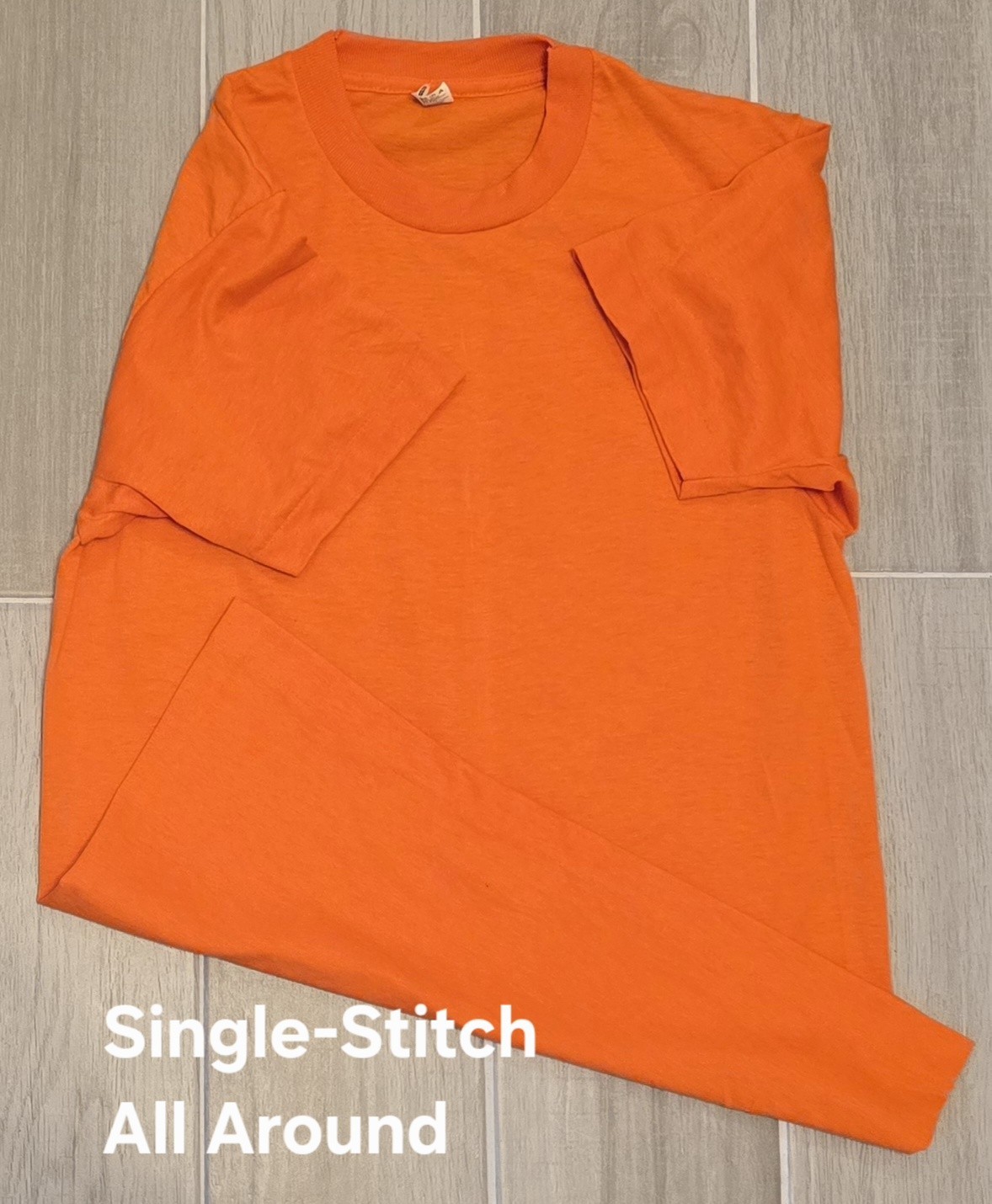 Vintage Screen Stars Blank Orange Shirt Size Medium 80’s Single Stitch USA