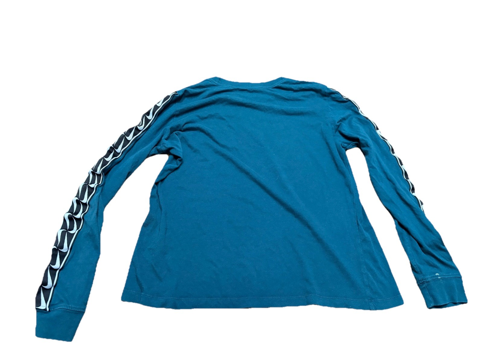 Nike The Nike Tee Men’s Blue Solid Long Sleeve Crew Neck Logo T-Shirt L