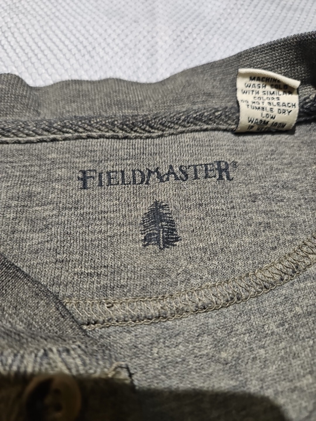 Field Master Shirt Mens Medium Gray Henley Outdoor Casual Daily Preppy Tee