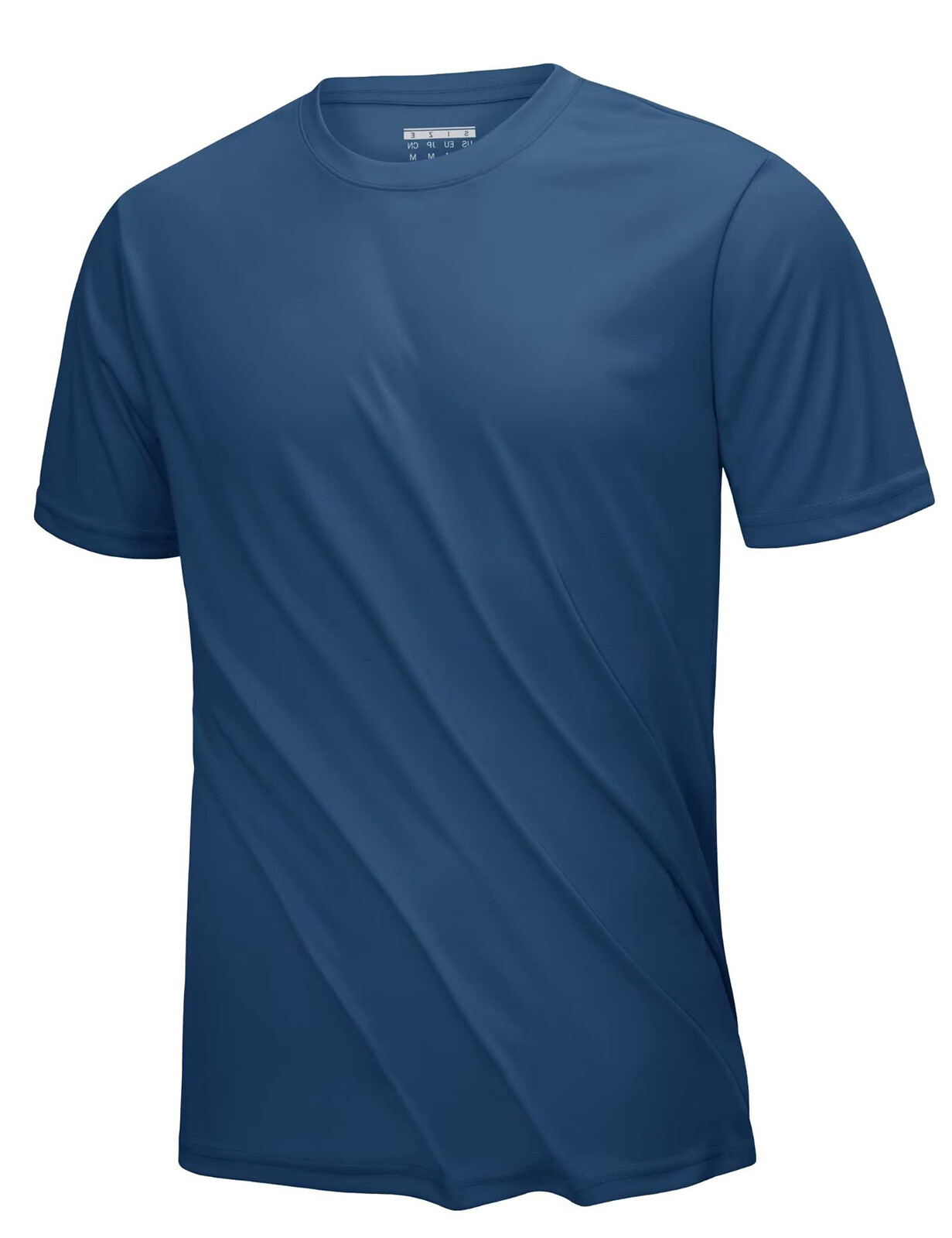 Men’s UPF50+ UV Shirts Short Sleeve Gym Quick Dry Shirts Sport Crew Neck Solid T