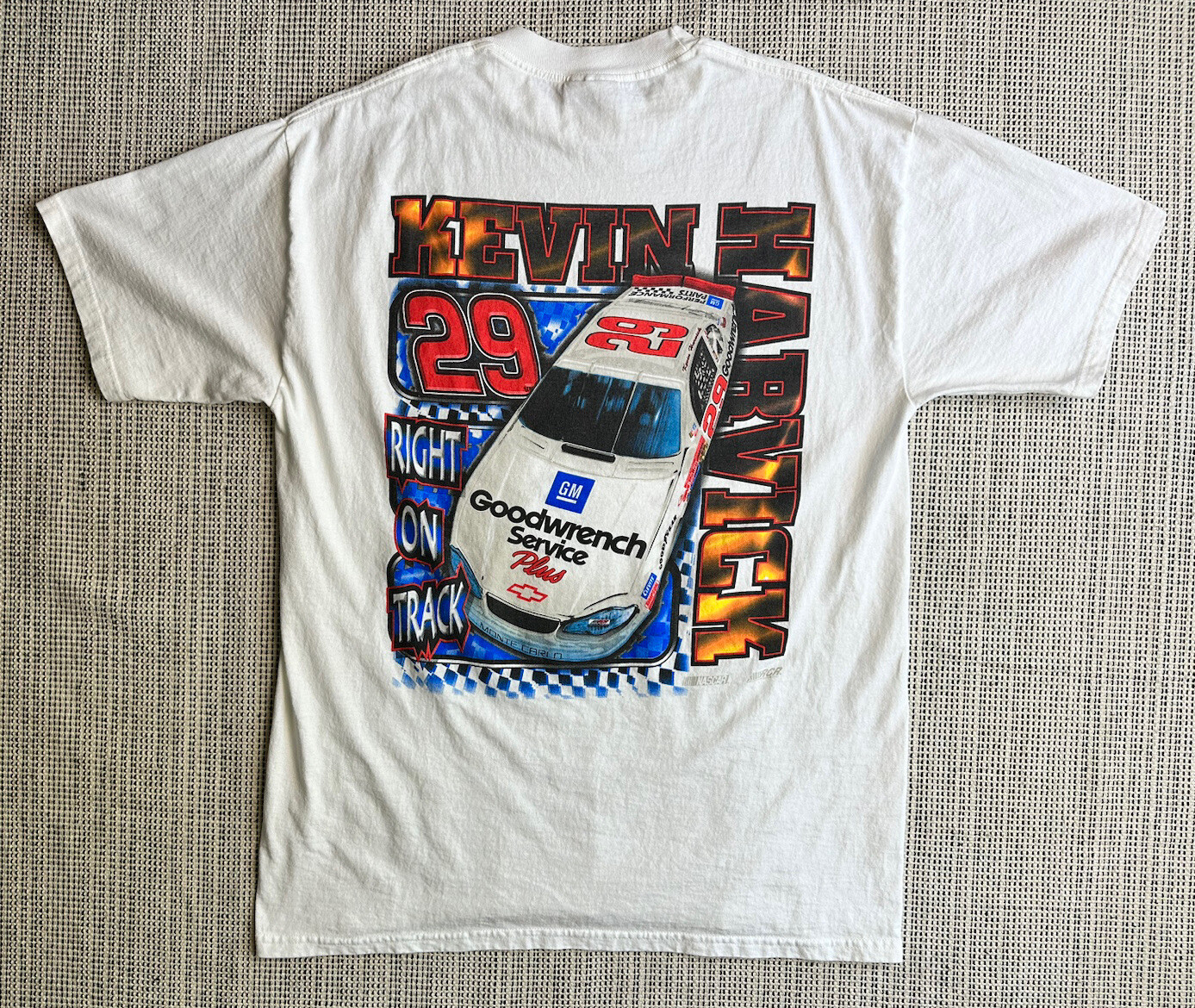 Competitors View Kevin Harvick #29 Right On Track Large White T Shirt NASCAR