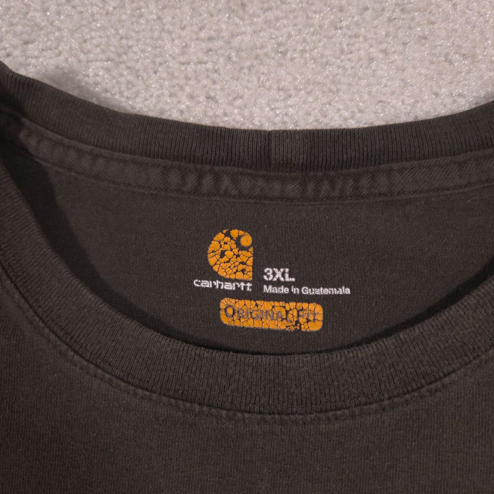 Carhartt Shirt Mens 3XL Brown Pocket Workwear Original Fit Tagless Tee Crewneck