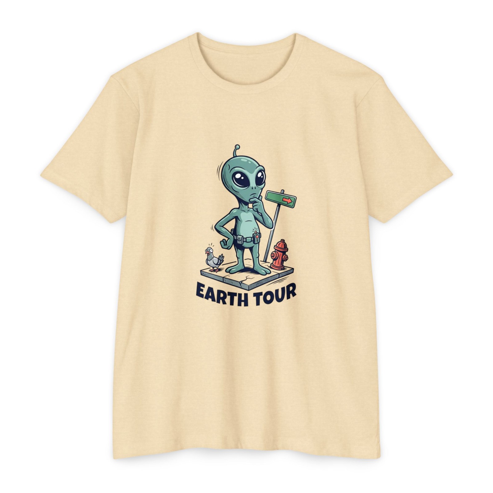 Alien Tourist Earth Tour T-Shirt | Cute Space Illustration