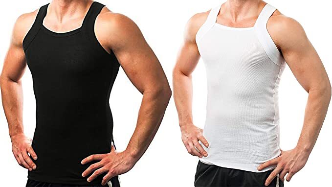 Different Touch 2 Pack Men’s G-unit Tank Tops Square Cut Muscle Rib