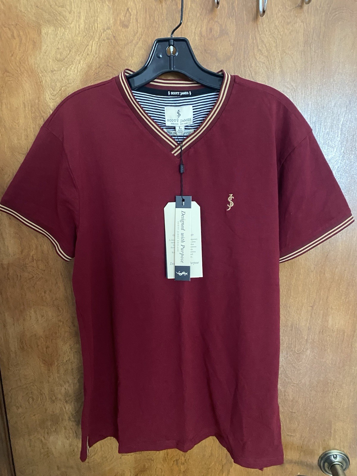 Scott James Tshirt Burgundy Size Large