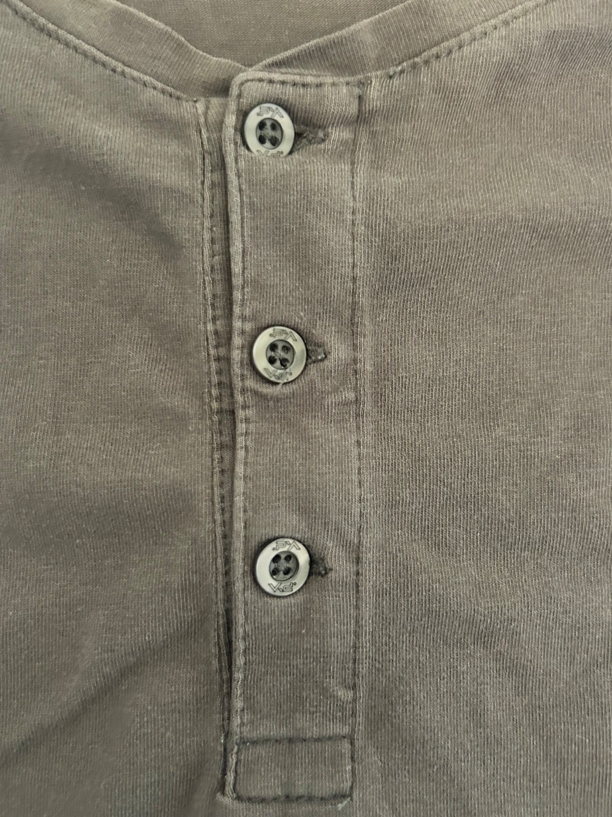 Patrick Assaraf Mens XXL Henley Shirt Vintage Sage Khaki Grey Pima Cotton
