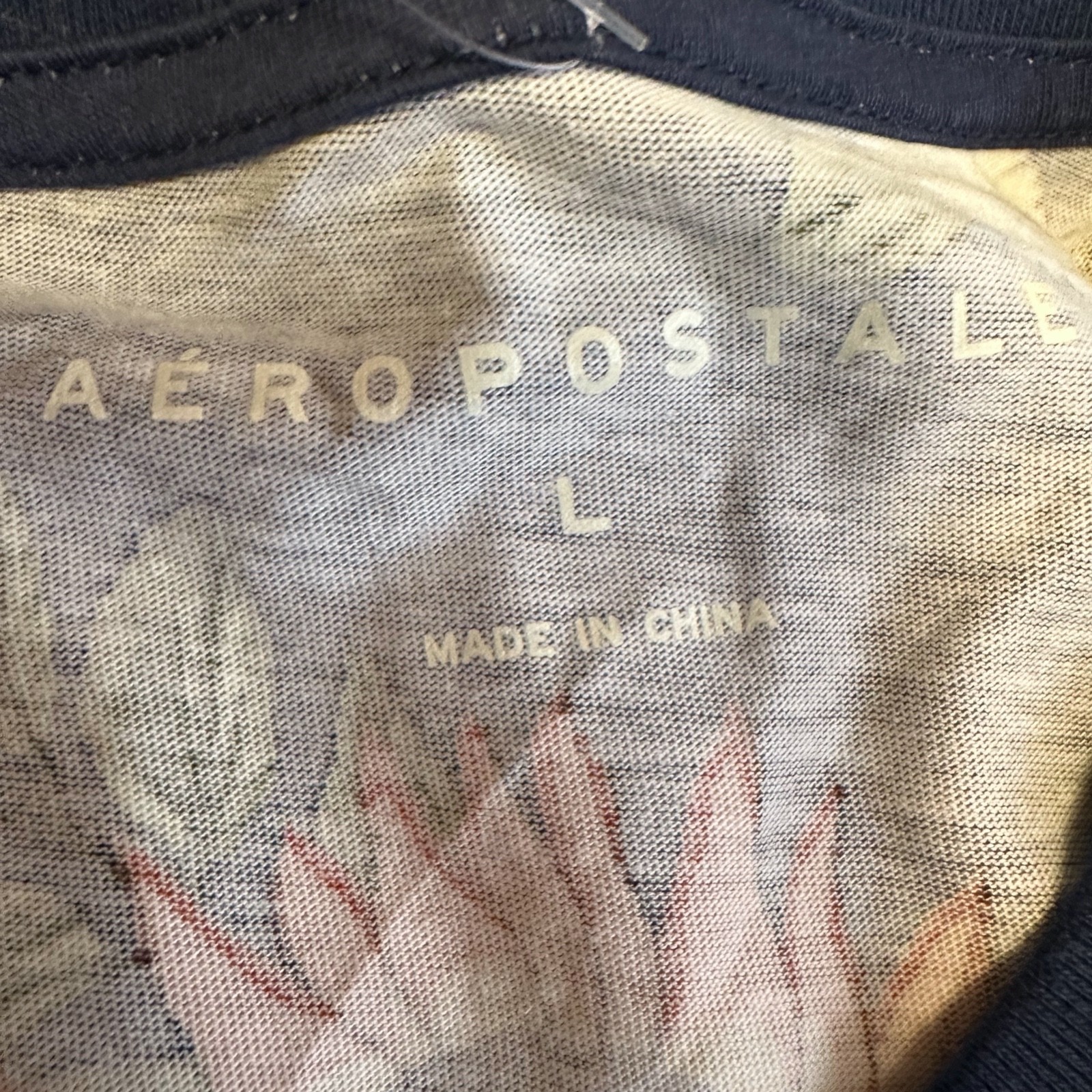 New Aéropostale Men’s Large Protea Floral T-Shirt Navy Blue Botanical Tropical