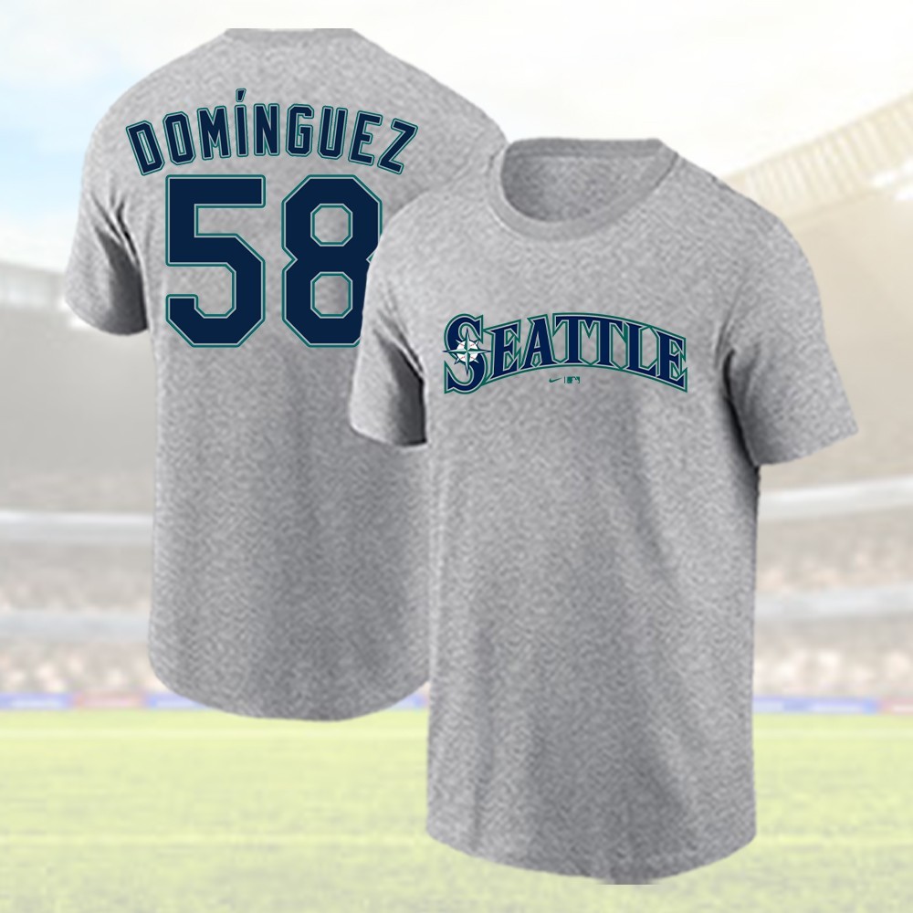 ⭐️Welcome Seranthony Domínguez #58 To Seattle Baseball 2026 Name & Number Tee