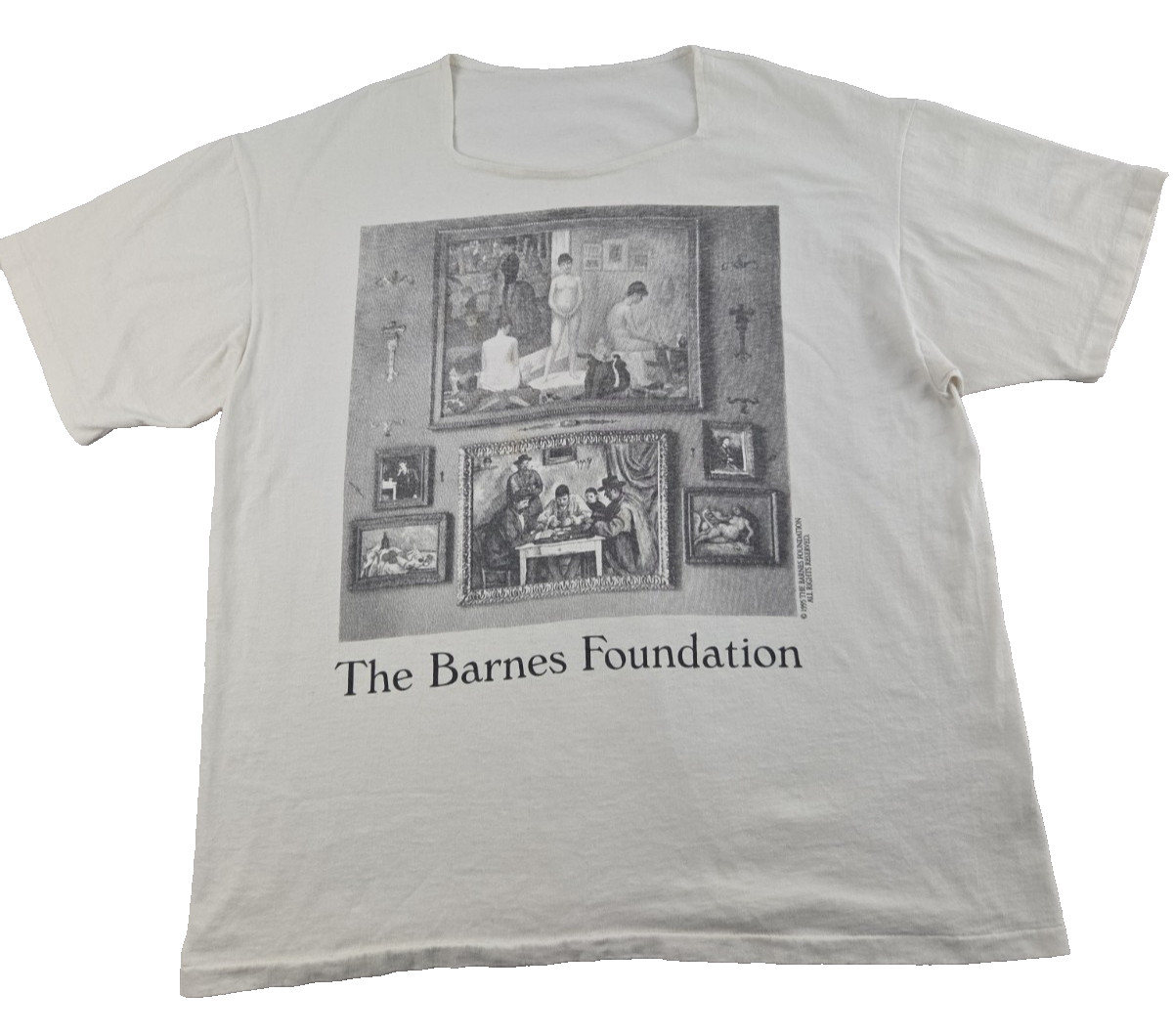 The Barnes Foundation Tshirt 1995 Vintage 90s Single Stitch Square Neck Large