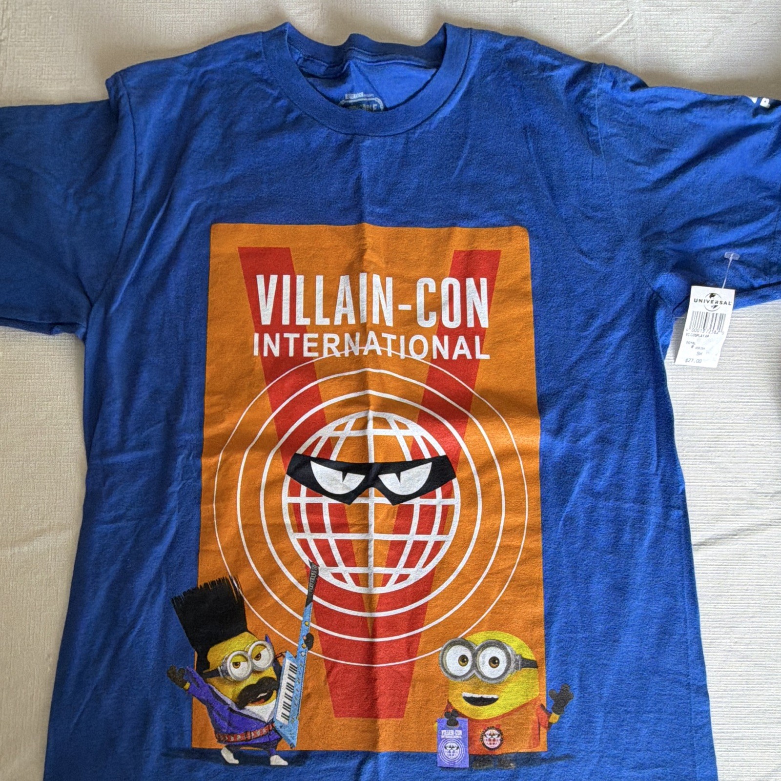 Universal Despicable Me Minions Men’s S Cotton Crew Neck Graphic Tee Blue