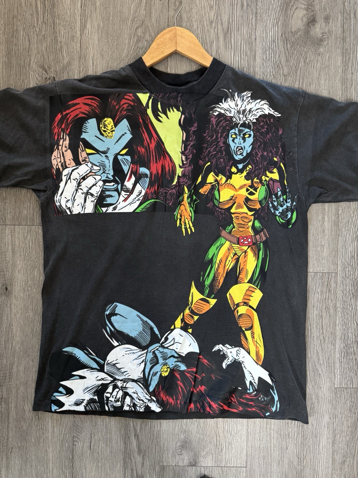 Rush X Beyond Rogue X Men Graphic T Shirt Marvel Anime Style L 21.5×26