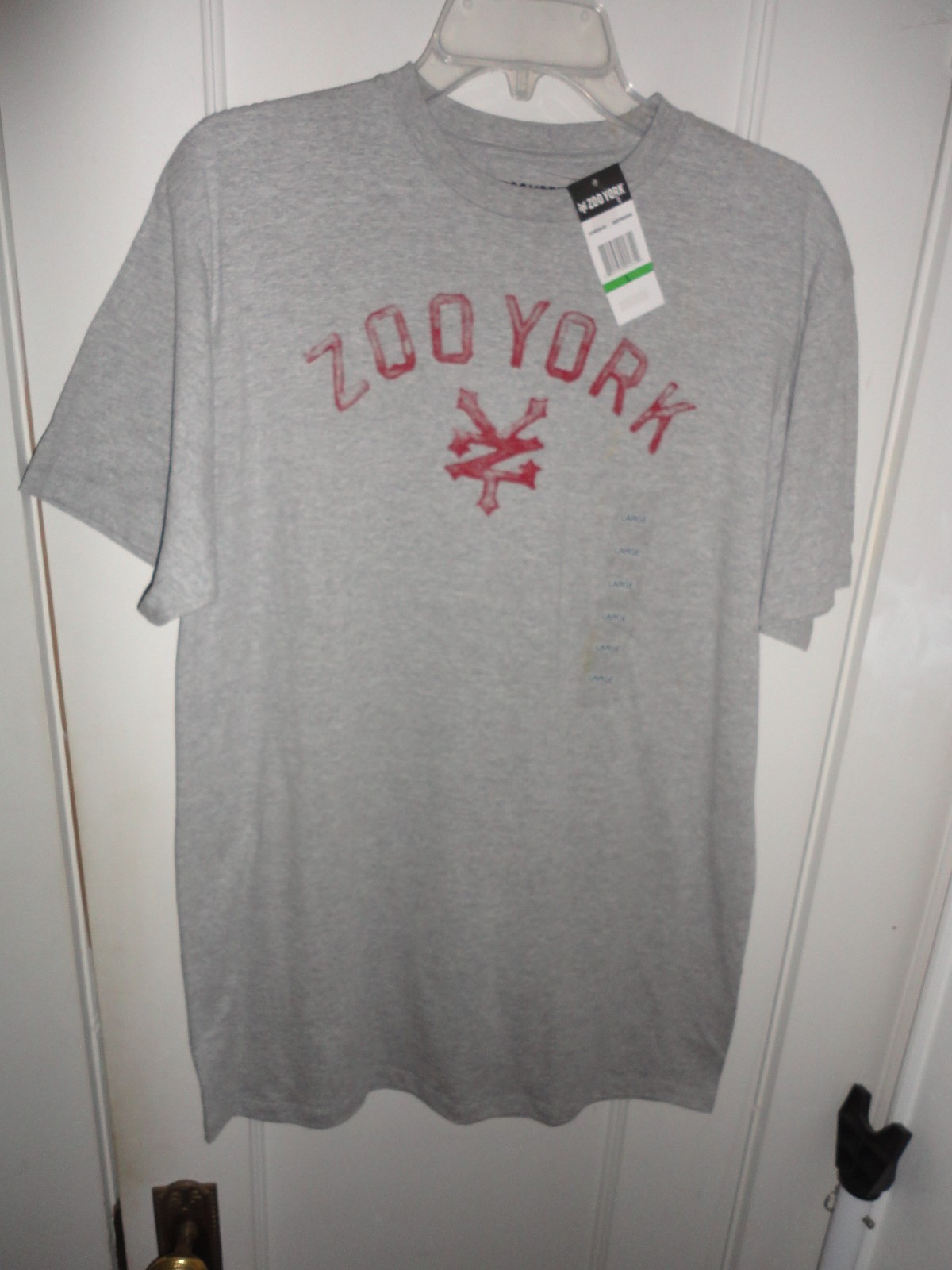MENS ZOO YORK BRAND NEW! S OR L GRAY LOGO PULLOVER T SHIRT NWT