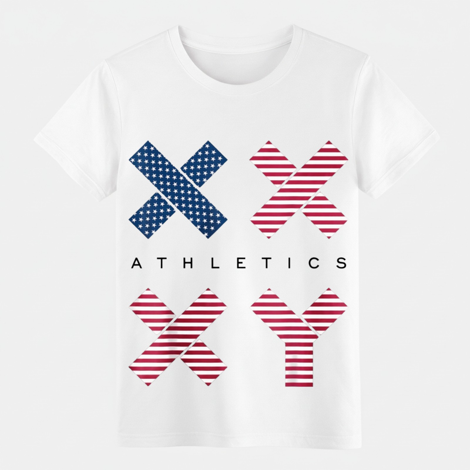 Trendy Patriotic XX XY Athletic Print Tee|Unisex Workout & Casual Hang T-Shirt