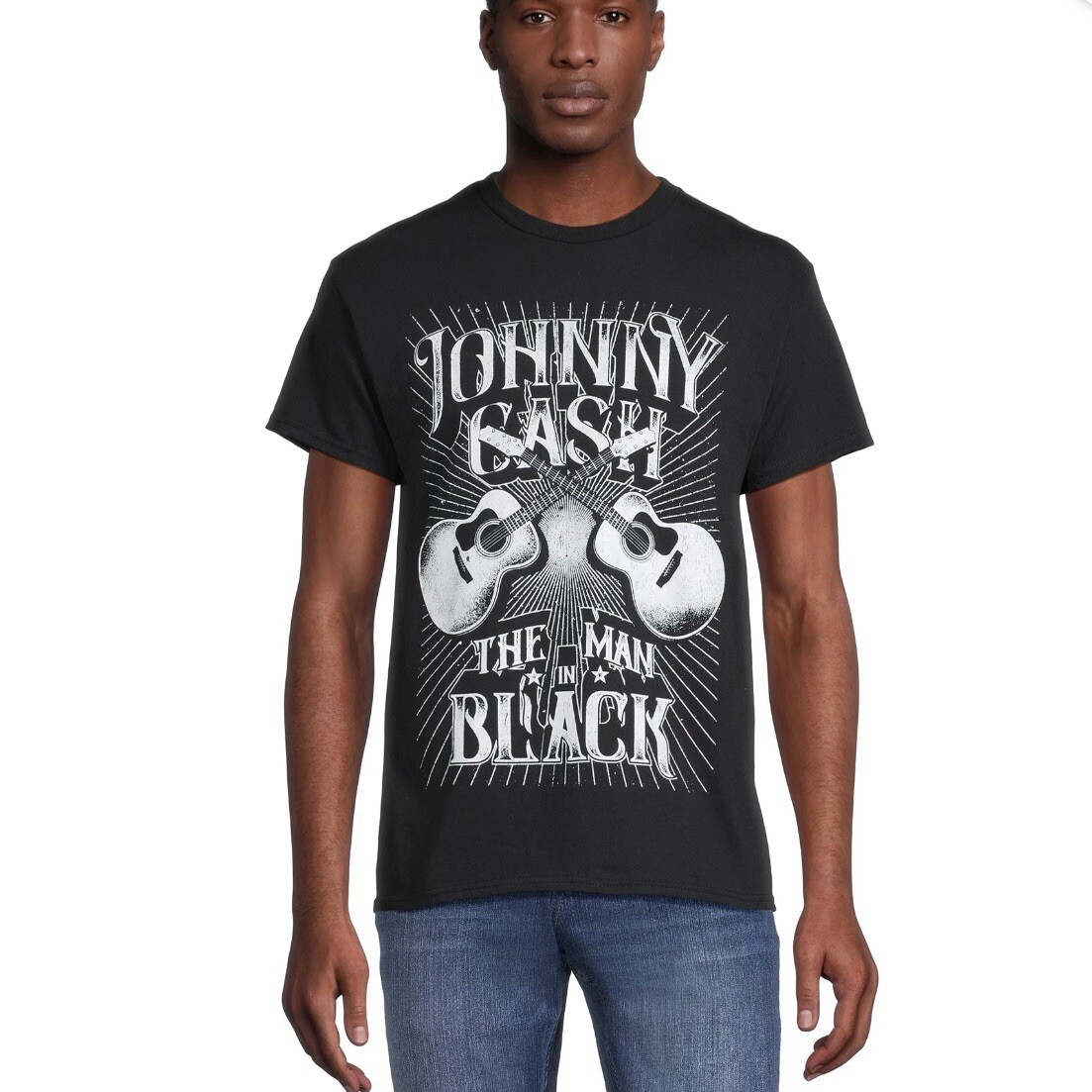 Johnny Cash Rock T-Shirt Size Small, The Man in Black Shirt, Walmart T-Shirt