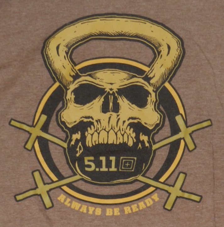 5.11 Tactical Skull Logo Front & Back Brown T- Shirt