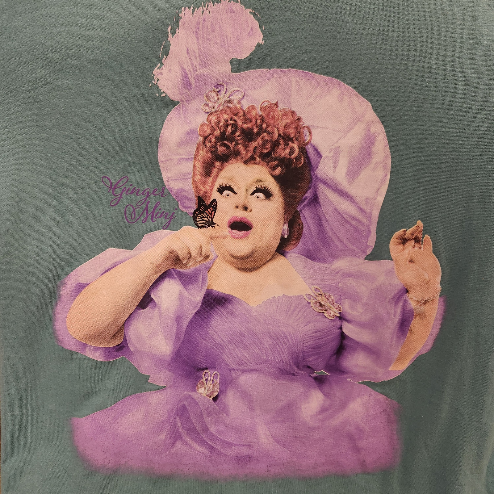 Ginger Minj Butterfly Tshirt XL Goodie Two Sleeves 60/40 Cotton Poly Blend