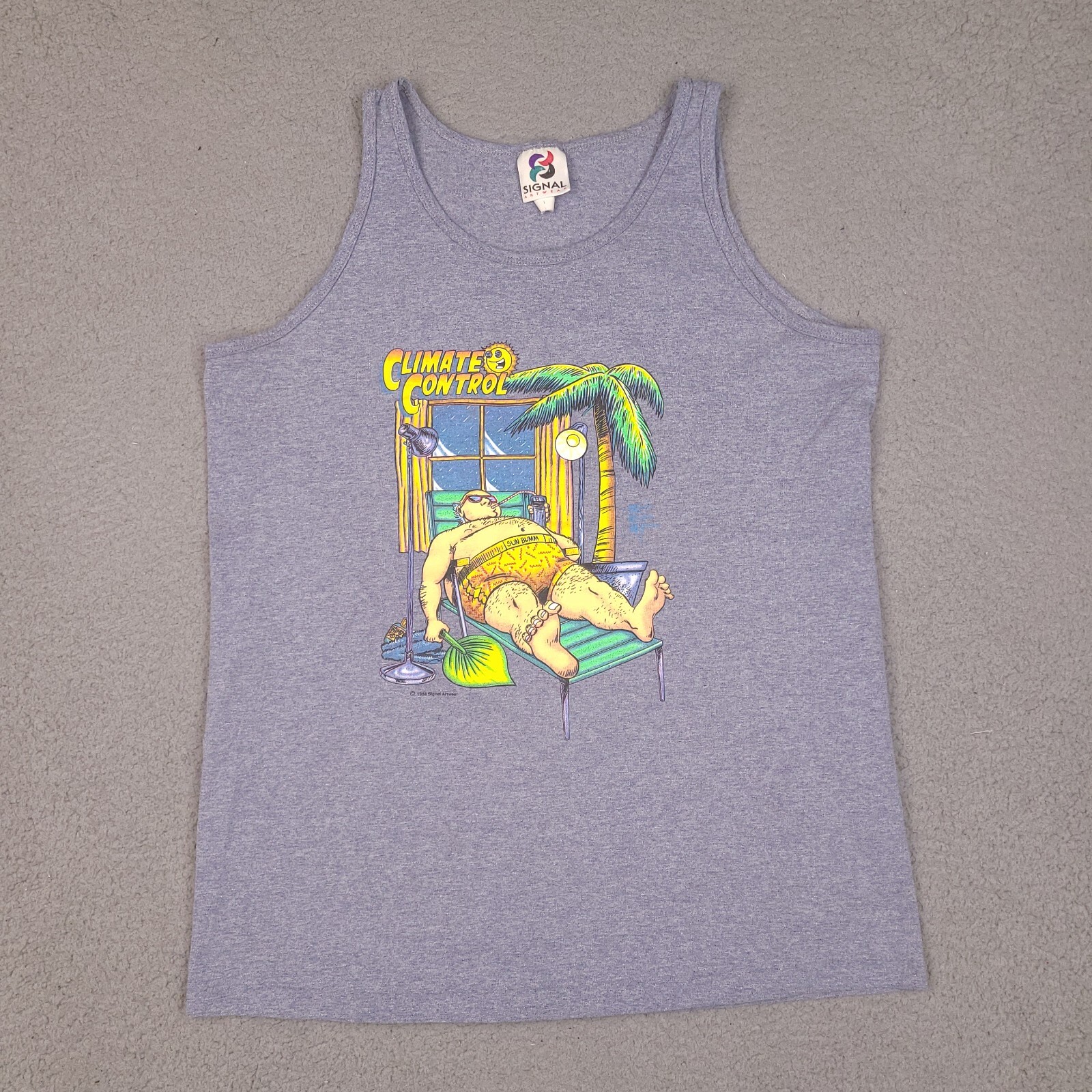 Vintage Signal Tank Top Mens Large Purple 1994 Climate Control Artwear USA Made