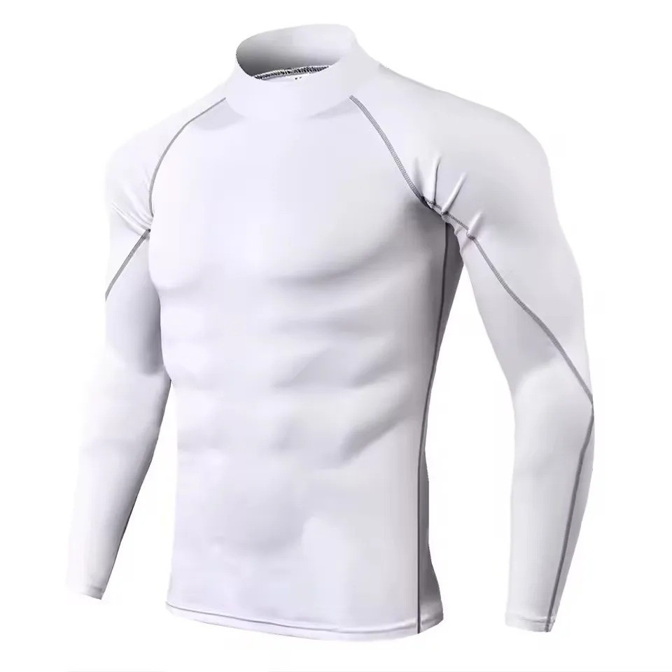 Share Men’s Long Sleeve Compression Shirt Quick-dry Gym Fitness Rashguard Top