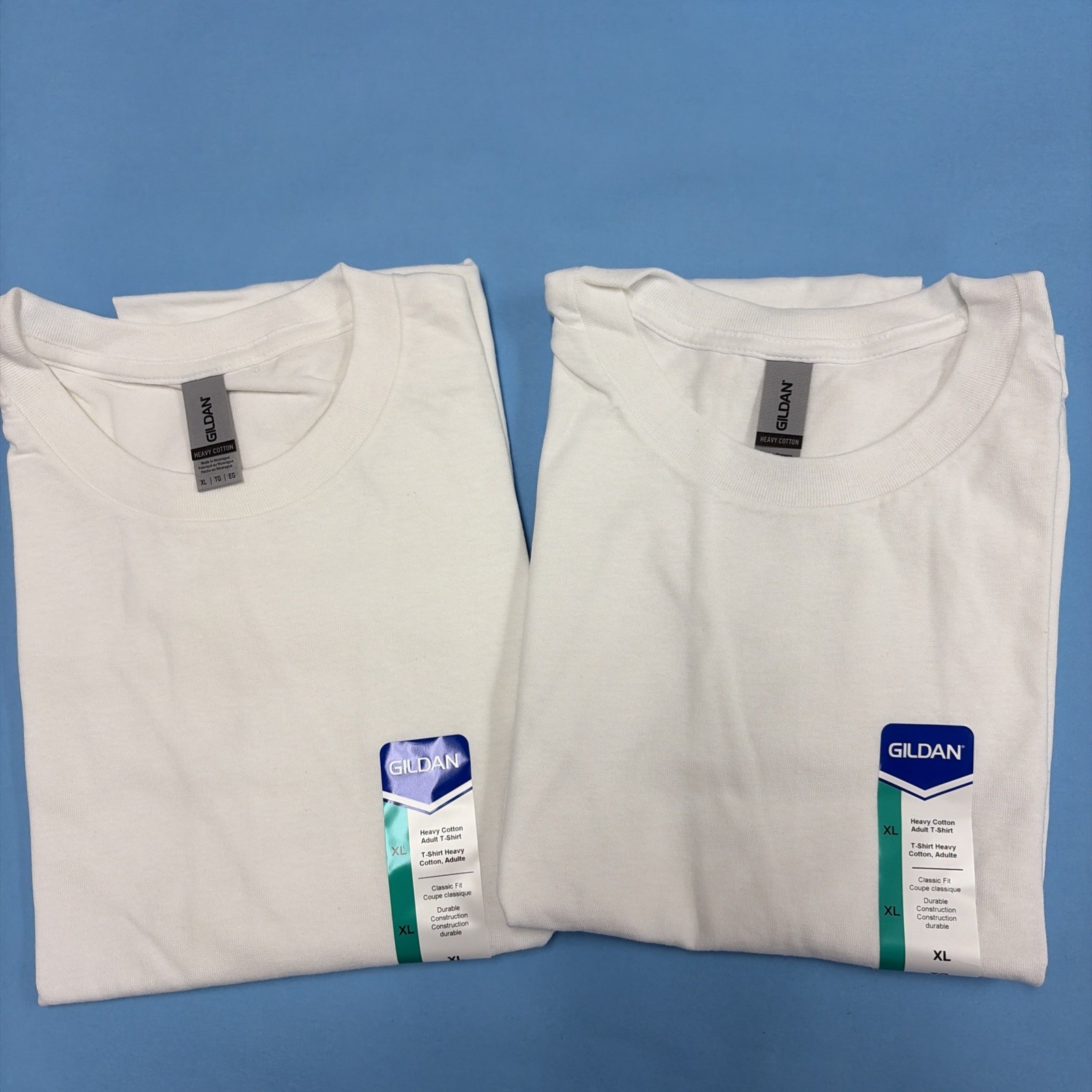 Gildan 5000 (2 Pack) Heavy Cotton Adult T Shirts White Size XL Tee Shirt NEW