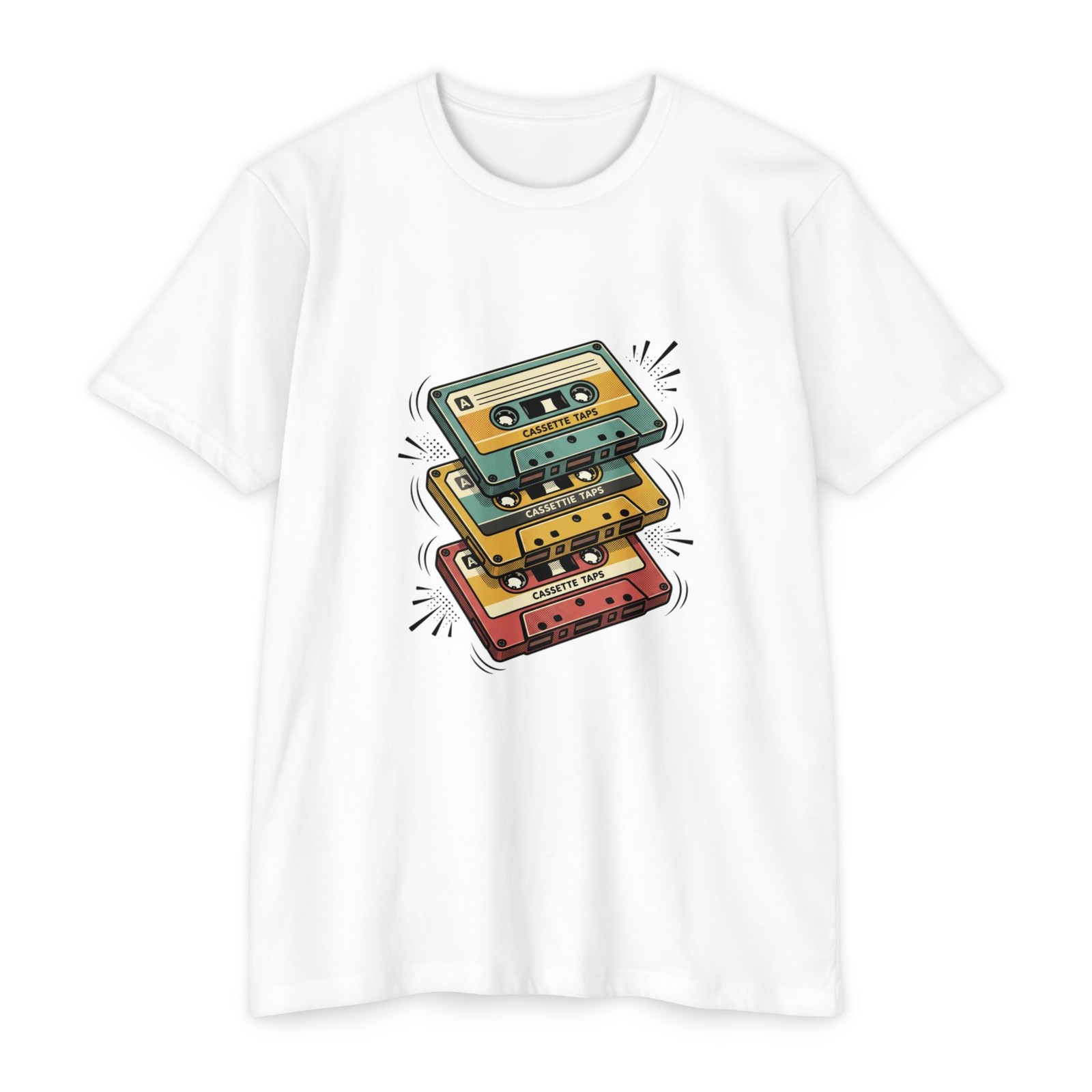 Retro Stack of Cassette Tapes T-Shirt | Vintage Music Tee